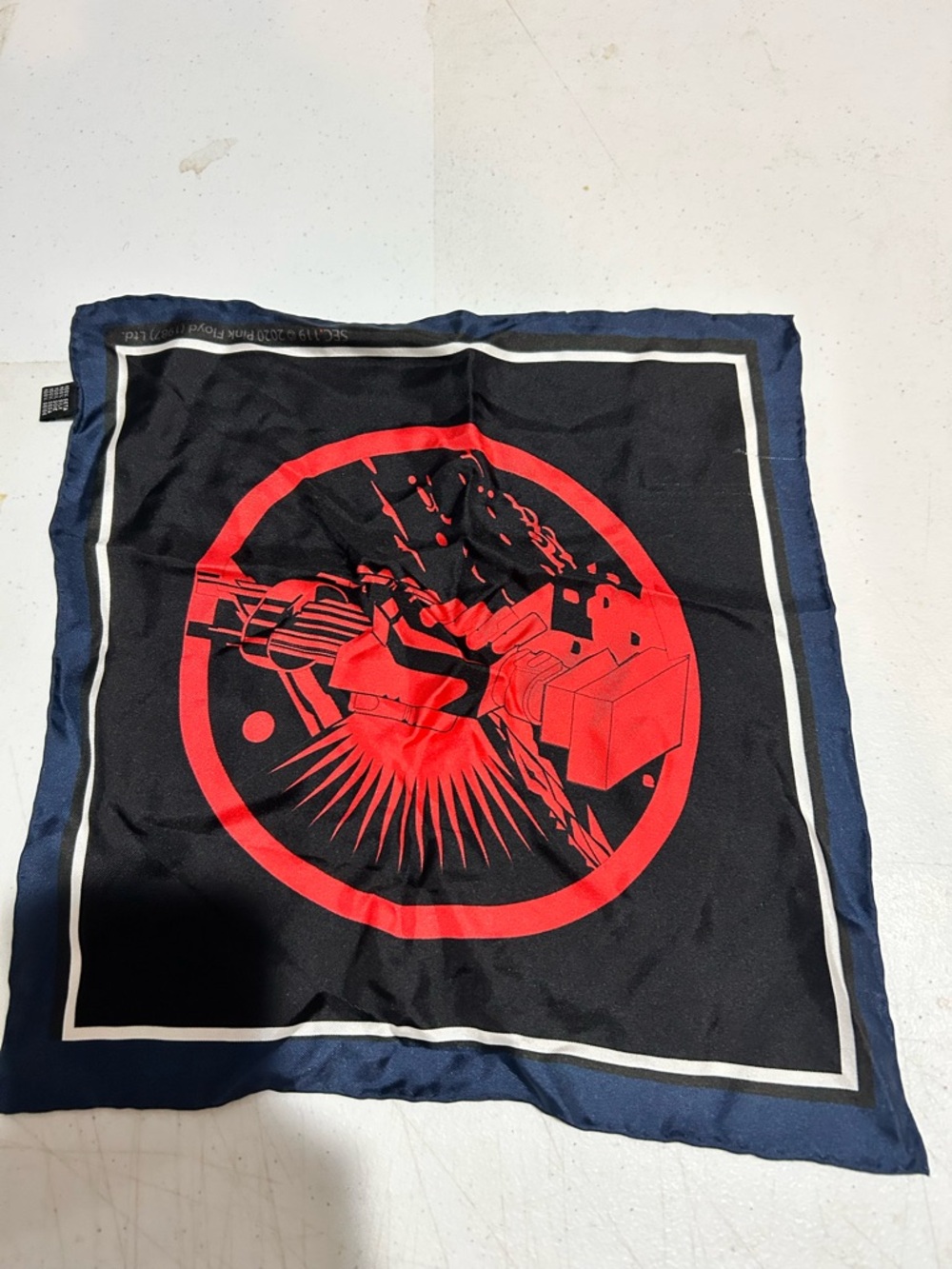 Black & Red Graphic Silk-Feel Square Scarf Pink Floyd scarf